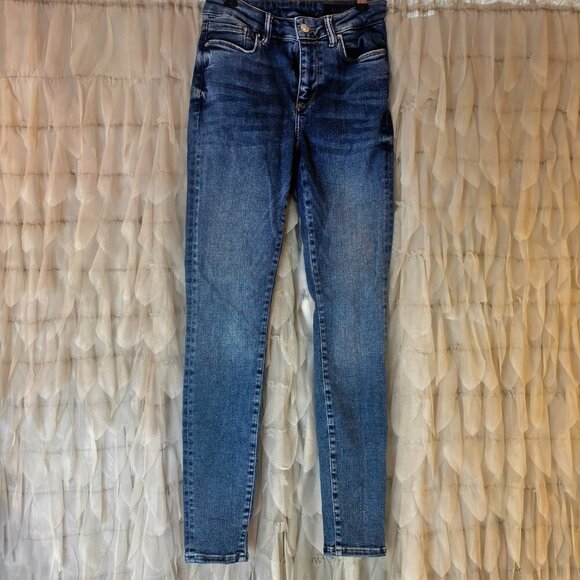 ALLSAINTS Miller Mid-Rise Size Me Skinny Jeans | Hunter Blue | Size Small - Picture 5 of 6